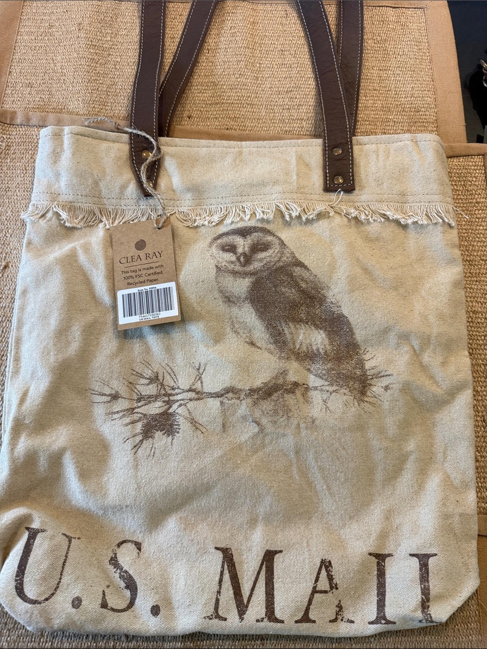 CLEA RAY SKU: 55994
Us Mail Tote SHOULDER BAG MADE WITH UPCYCLED CANVAS - Picture 5 of 9